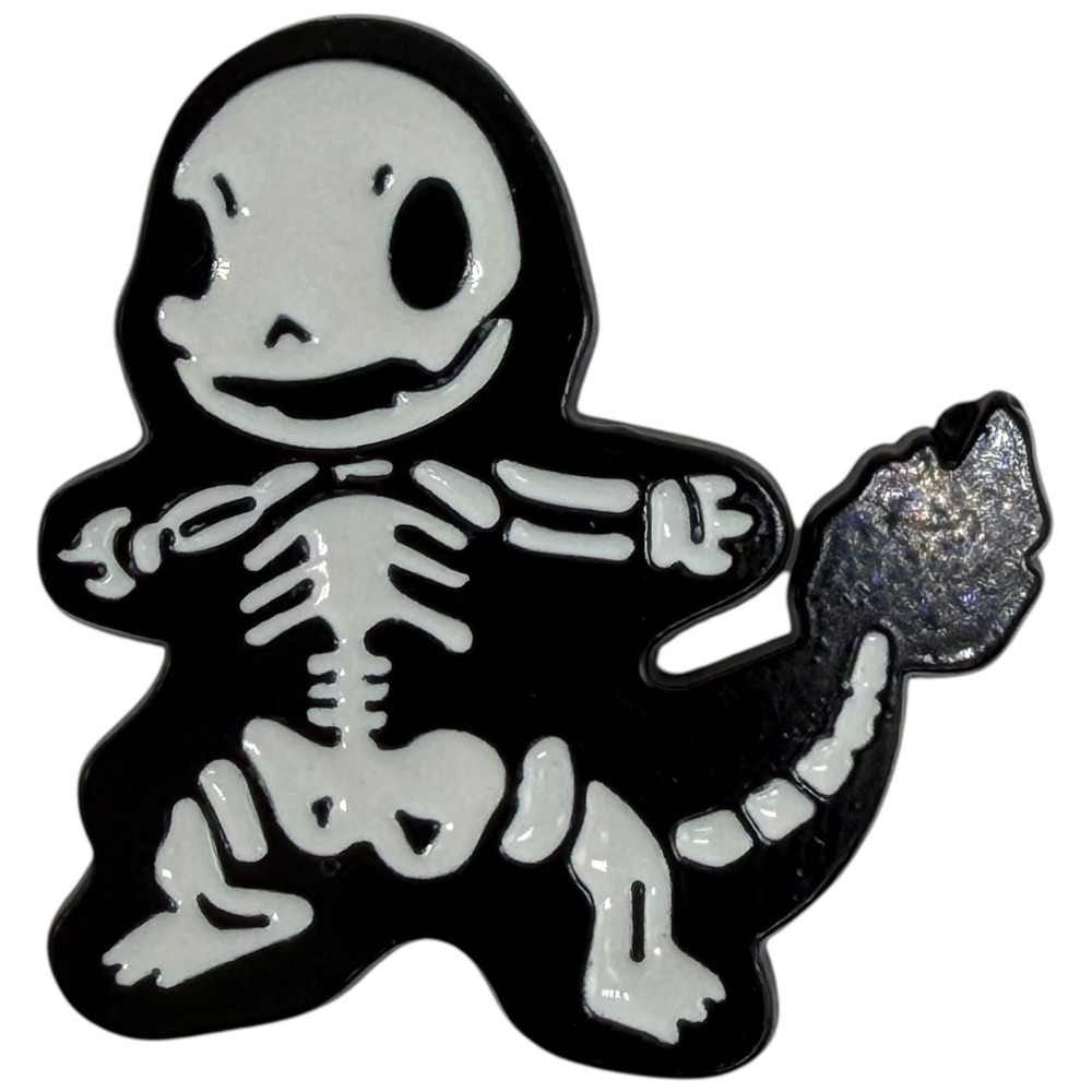 Charmander Skeleton Enamel Pin Pokemon X-Ray Glitter Tail Halloween New